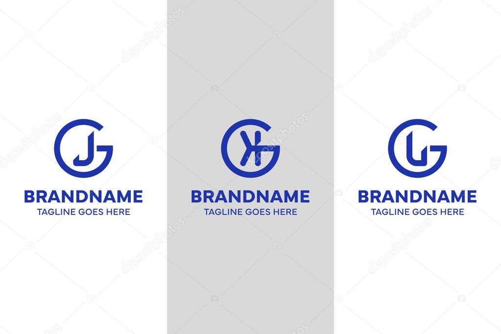 Letters GJ GK GL Monogram Logo, for brand with GJ JG GK KG GL LG initials