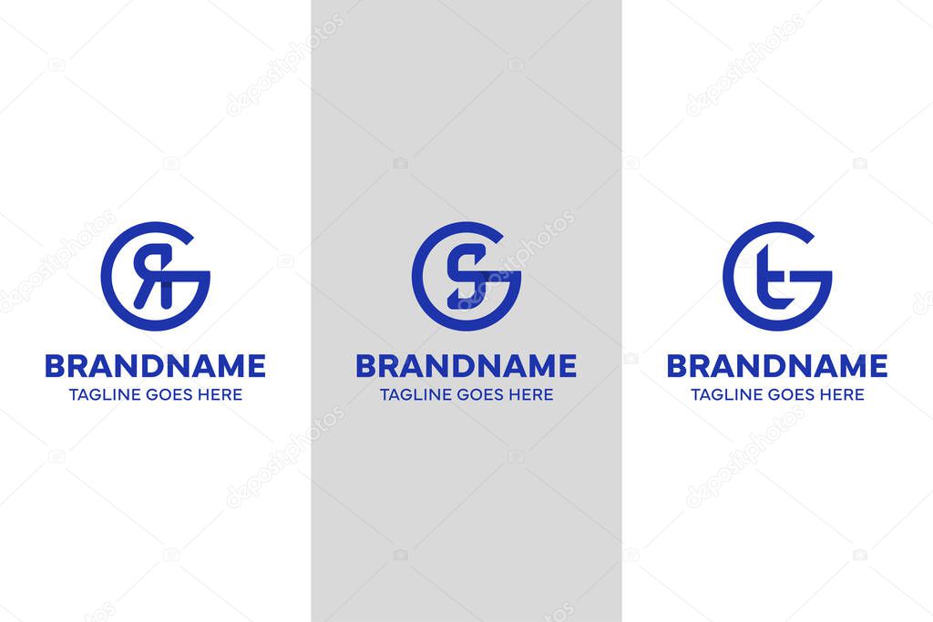 Letters GR GS GT Monogram Logo, for brand with GR RG GS SG GT TG initials