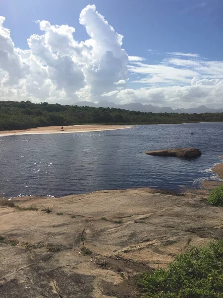 Una Bella Giornata Sole Lagoa Carais Guarapari Espirito Santo Brasile — Foto Stock