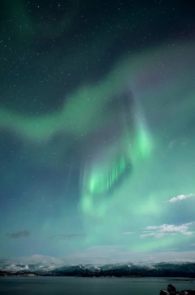 Polarlichter Der Nähe Von Abisko Und Dem Tornetrasker See Arktischen — Stockfoto