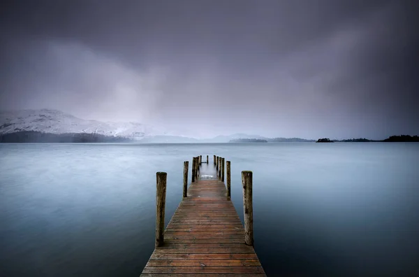 Pontile Legno Ashness Pier Derwentwater Nel Lake District Inghilterra Foto — Foto Stock