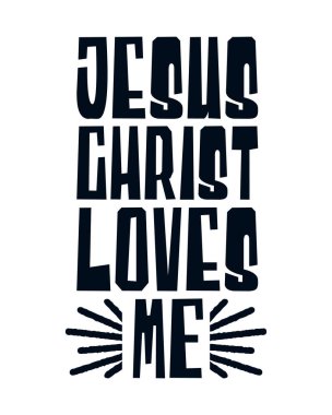 İsa beni seviyor. Tarz sahibi El tipografi posteri çizmiş. Premium Vektörü