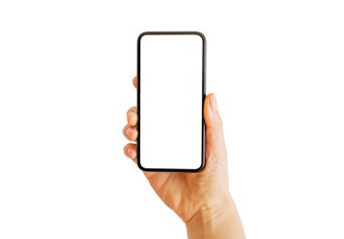 Boş beyaz ekran ile telefon. Mobil app mockup.