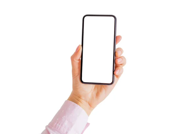 Telefoon Met Leeg Wit Scherm Mobiele App Mockup — Stockfoto