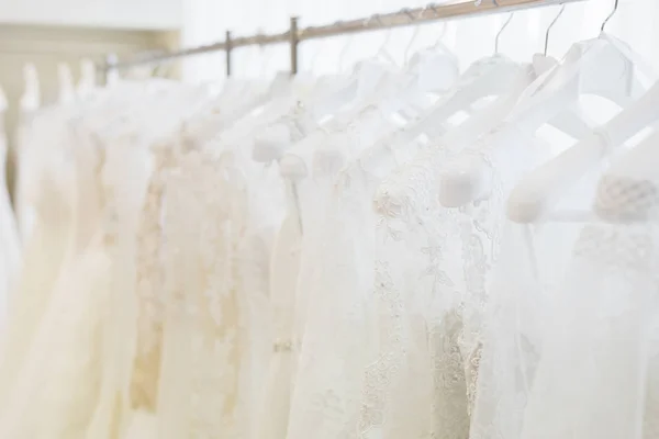 White Wedding Dresses Shop — Stock Photo, Image