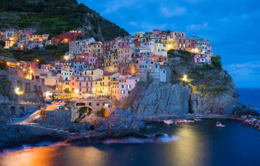 İtalya Manarola şehirde gece