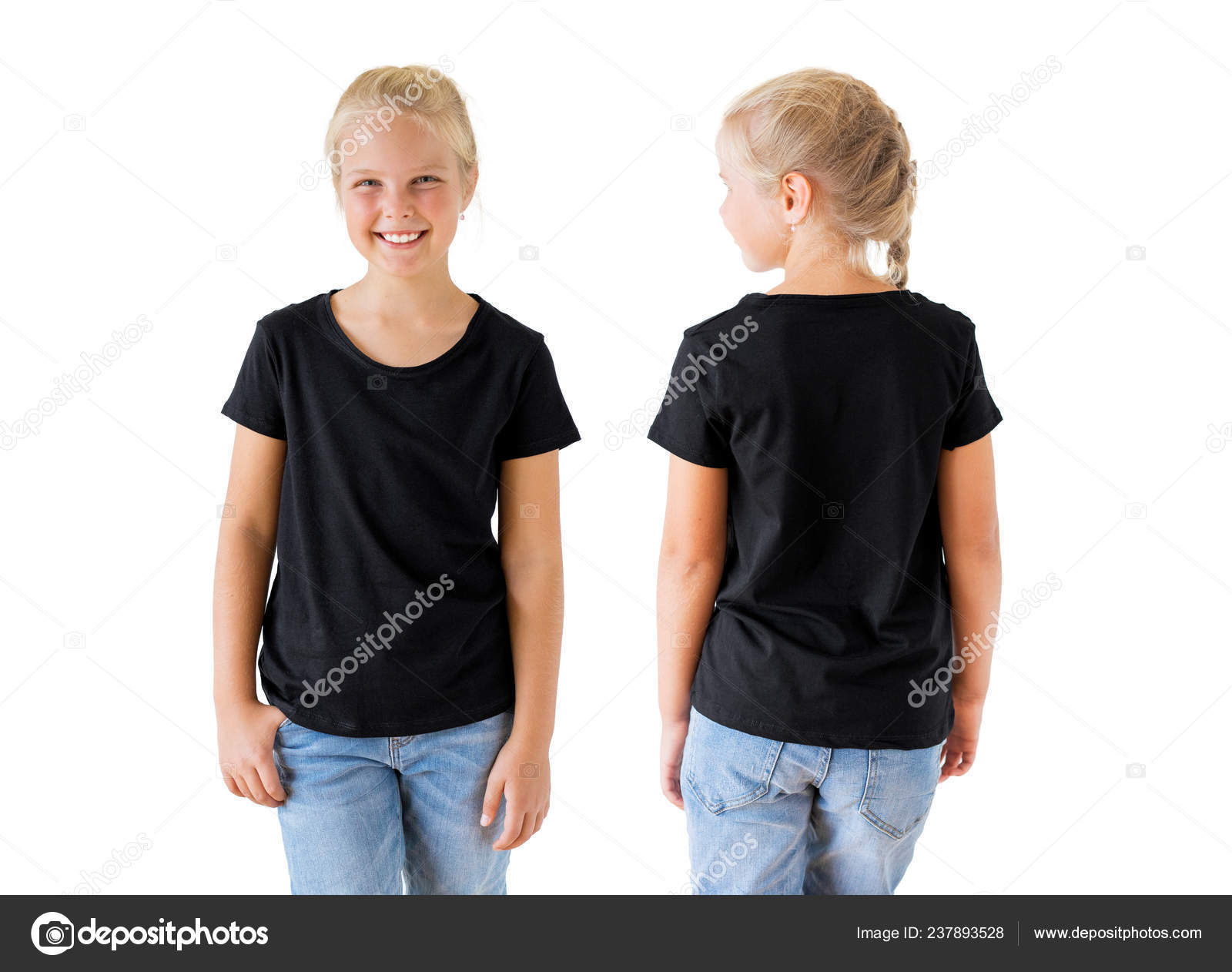 Plantilla Maqueta Camiseta Negra Niña: fotografía de stock © grinvalds  #237893528