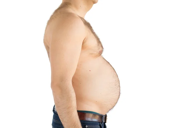 Silueta Hombre Obeso Con Sobrepeso Vientre Gordo — Foto de Stock