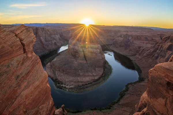 Increíble Puesta Sol Vista Horseshoe Bend Page Arizona —  Fotos de Stock