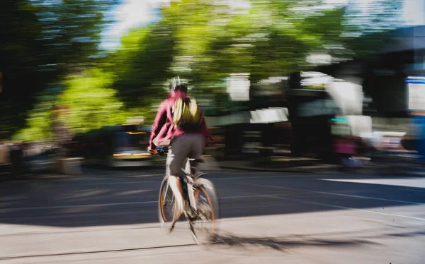 Radfahren Melbourne Cbd — Stockfoto