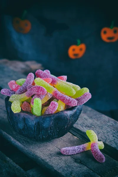 Jellie Robaki Halloween Kandyzowanego Cukierek Albo Psikus Stron Zabawny Pyszne — Zdjęcie stockowe