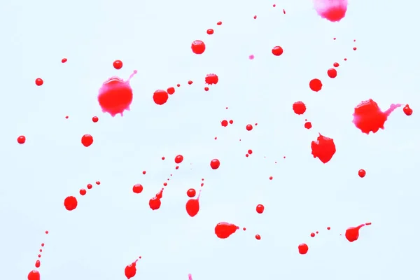 Vér Splatters Absztrakt Fröccs Piros Színű Fehér Háttér — Stock Fotó
