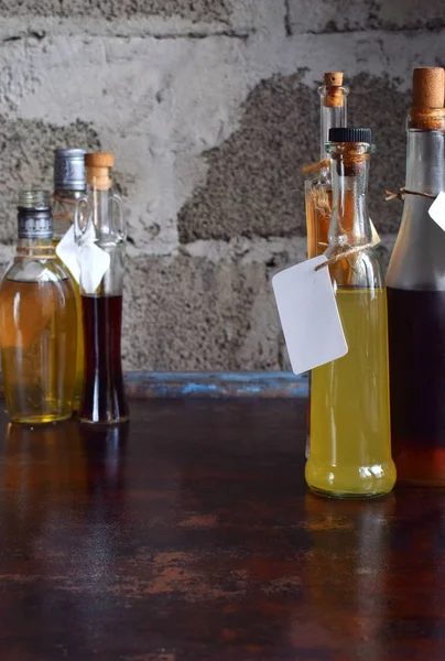 Bebidas Alcohólicas Set Vino Brandy Licor Tintura Coñac Whisky Vaso — Foto de Stock