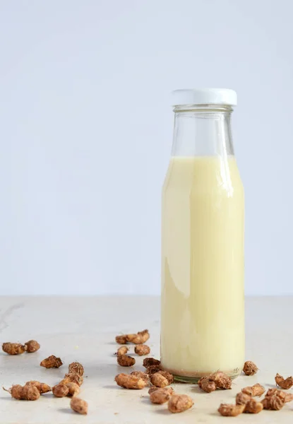 Chufa Mjölk Flaska Med Tigernut Alternativa Typ Mjölk Vegan Icke — Stockfoto