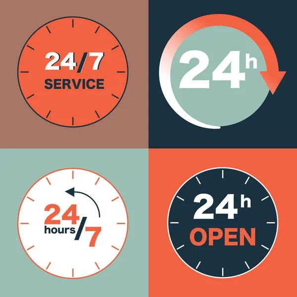 Hours Open Icon Service Collection Support Service Vector Illustration — Stock Vector