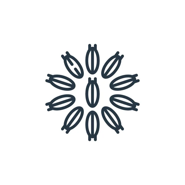 Іконка Кмину Вектор Концепції Алергії Їжу Напої Тонка Лінія Ілюстрації — стоковий вектор