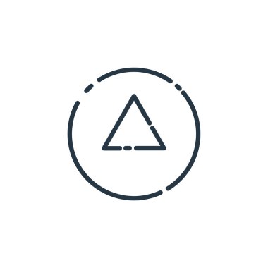 kullanıcı arayüzü kavramından ok simgesi vektörünü yükselt. Okun düzeltilebilir vuruşunun ince çizgisi. Web ve mobil uygulamalarda kullanmak için ok doğrusal işaretini yükselt, logo, yazdırma ortamı.