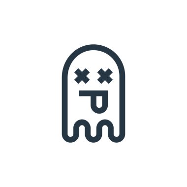 Esports konseptinden hayalet ikon vektörü. Kurgulanabilir hayalet felcinin ince bir çizgisi. Web ve mobil uygulamalarda kullanmak için hayalet doğrusal işareti, logo, yazdırma ortamı.