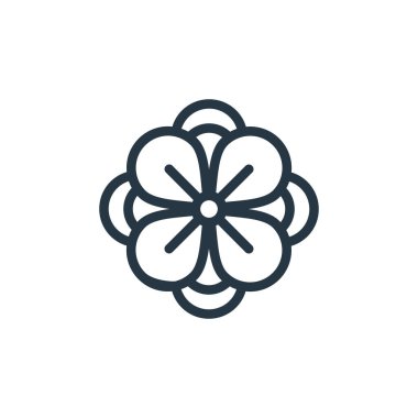 Bahar konseptinden bir çiçek ikonu vektörü. Çiçek düzenlenebilir felcin ince bir çizgisi. Web ve mobil uygulamalarda kullanım için çiçek doğrusal işareti, logo, yazdırma ortamı.