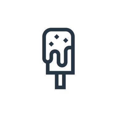 Müzik festivali konseptinden dondurma ikonu vektörü. Düzenlenebilir dondurma felcinin ince bir çizgisi. Web ve mobil uygulamalarda kullanmak için dondurma doğrusal işareti, logo, yazdırma ortamı.