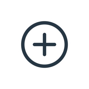 Artı kullanıcı arayüzü kavramından düğme simgesi vektörü. İnce çizgi çizimi artı düğme düzenlenebilir felç. Ayrıca web ve mobil uygulamalarda kullanmak için düğme doğrusal işareti, logo, yazdırma ortamı.