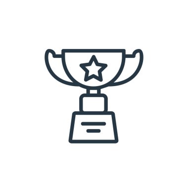 Ödül ikonu vektörü çevrimiçi öğrenme bölümü konseptinden. İnce çizgili, düzenlenebilir felç çizgisi. Web ve mobil uygulamalarda kullanım için ödül doğrusal işareti, logo, yazdırma ortamı.