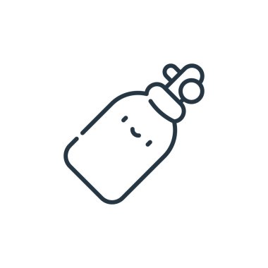 Macera konseptinden oksijen ikonu vektörü. Oksijen düzenlenebilir felcin ince bir çizgisi. Web ve mobil uygulamalarda kullanmak için oksijen doğrusal işareti, logo, yazdırma ortamı.