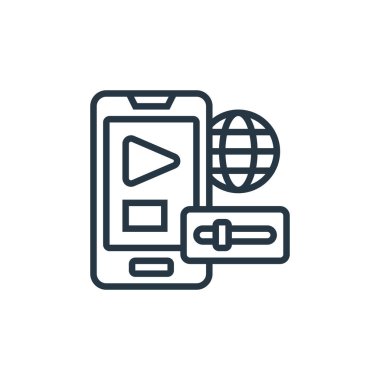 Dijital pazarlama kavramından canlı ikon vektörü. İnce çizgili, düzenlenebilir felç çizgisi. Web ve mobil uygulamalarda kullanmak için canlı doğrusal işaret, logo, yazdırma ortamı.