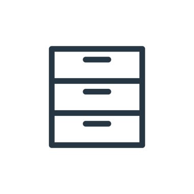 İş ve ofis konseptindeki simge vektörünü arşivle. Düzenlenebilir darbenin ince çizgisi. Web ve mobil uygulamalarda kullanmak için arşiv doğrusal işareti, logo, yazdırma ortamı.