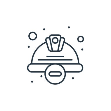 İşçi Bayramı konseptinden bir ikon vektörü. Düzenlenebilir şapka vuruşunun ince bir çizgisi. İnternet ve mobil uygulamalarda kullanmak için doğrusal işaret, logo, yazdırma ortamı.