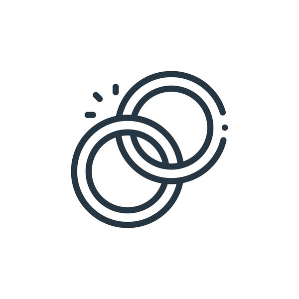 rings icon vector from magic concept. Thin line illustration of rings editable stroke. rings linear sign for use on web and mobile apps, logo, print media.