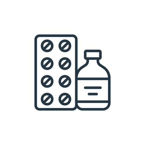Icône Médicament Vecteur Concept Coronavirus Illustration Ligne Mince Avc Modifiable — Image vectorielle