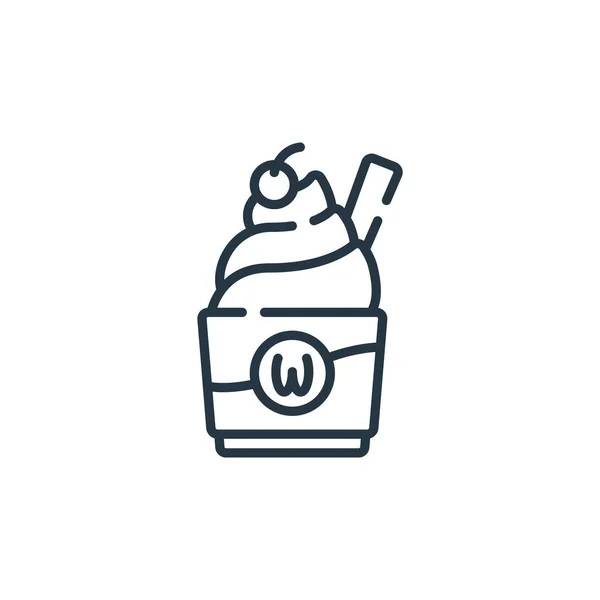 Вектор Иконок Мороженого Концепции Быстрого Питания Тонкая Линия Иллюстрации Мороженого — стоковый вектор