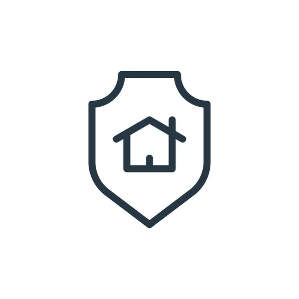 Home Security Icon Vector Smarthome Concept Thin Line Illustration Home — Stock Vector