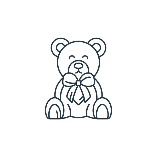 泰迪熊图标矢量来自儿童概念 泰迪熊可编辑中风的细线图解 用于网络和移动应用程序 印刷媒体的泰迪熊线形标志 — 图库矢量图片