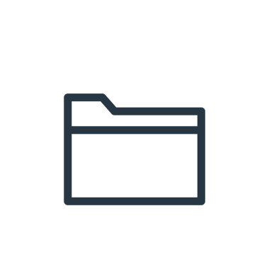 Çeşitli kavramlardan dizin ikonu vektörü. Düzenlenebilir klasör vuruşunun ince çizgisi. Web ve mobil uygulamalarda kullanmak için dizin doğrusal işareti, logo, yazdırma ortamı.