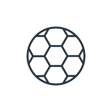 Spor konseptinden top ikonu vektörü. Top düzenlenebilir vuruşun ince çizgisi. Web ve mobil uygulamalarda kullanmak için top doğrusal işareti, logo, yazdırma ortamı.