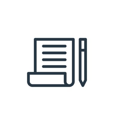 İş ve ofis konseptinden bir ikon vektörü. İnce çizgili, düzenlenebilir felç çizgisi. Web ve mobil uygulamalarda kullanım için sözleşmeli doğrusal imza, logo, yazdırma ortamı.