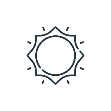 Bahar konseptinden güneşli ikon vektörü. Düzenlenebilir vuruşların ince bir çizgisi. Web ve mobil uygulamalarda kullanmak için güneşli doğrusal işaret, logo, yazdırma ortamı.