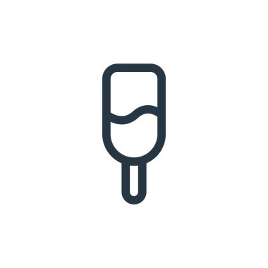 Ice Pop pop konseptinden bir ikon vektörü. Buz parçasının ince çizgisi düzenlenebilir vuruşları. Web ve mobil uygulamalarda kullanmak için buz pop lineer işareti, logo, yazdırma ortamı.