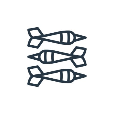 Dart spor konseptinden ikon vektörü. Düzenlenebilir dartın ince çizgisi. Web ve mobil uygulamalarda kullanmak için doğrusal işaret, logo, yazdırma ortamı.