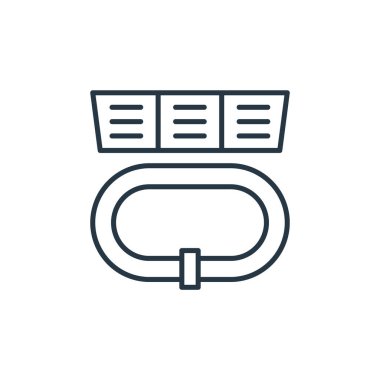 Yarış konseptinden süper bisiklet ikonu vektörü. İnce çizgili, düzenlenebilir süper bisiklet vuruşu çizgisi. Web ve mobil uygulamalarda kullanmak için superbike doğrusal işareti, logo, yazdırma ortamı.