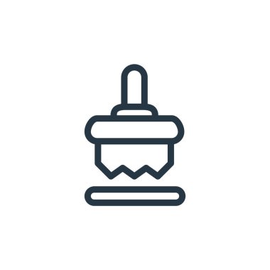 Alet konseptinden boya fırçası ikonu vektörü. Düzenlenebilir fırça darbesinin ince çizgisi. Web ve mobil uygulamalarda kullanmak için boya fırçası doğrusal işareti, logo, yazdırma ortamı.