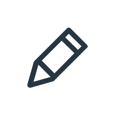 İş ve yönetim konseptinden kalem ikonu vektörü. İnce çizgili, düzenlenebilir kalem darbesi. Web ve mobil uygulamalarda kullanmak için kalem doğrusal işareti, logo, yazdırma ortamı.