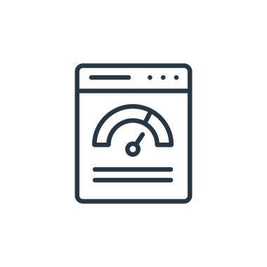 Seo ve web sitesi konseptinden performans ikonu vektörü. Düzenlenebilir vuruşların ince çizgisi. Web ve mobil uygulamalarda kullanım için performans doğrusal işareti, logo, yazdırma ortamı.