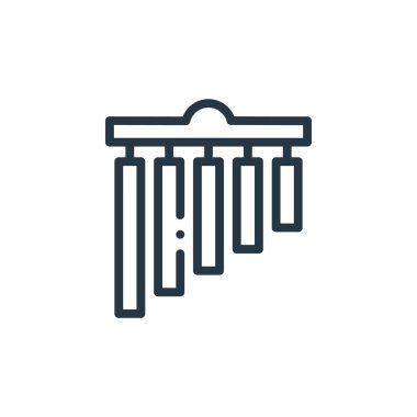 Çan simgesi müzik konseptinden. Düzenlenebilir çan darbelerinin ince çizgisi. Web ve mobil uygulamalarda kullanmak için çan doğrusal işareti, logo, yazdırma ortamı.