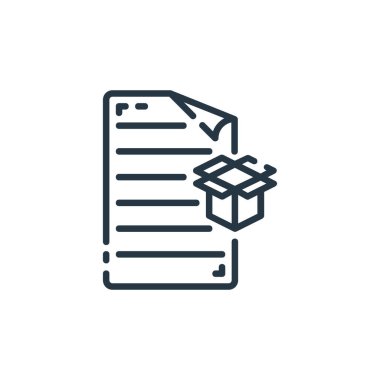 Döküman konseptindeki dropbox simgesi vektörü. İnce çizgili düzenlenebilir felç çizgisi. Web ve mobil uygulamalar, logo ve yazdırma ortamlarında kullanmak için dropbox doğrusal işareti.