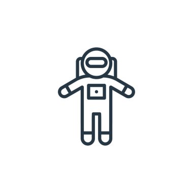 Evrendeki astronot ikon vektörü. Düzenlenebilir astronot felcinin ince bir çizgisi. Web ve mobil uygulamalarda kullanım için astronot doğrusal işareti, logo, yazdırma ortamı.