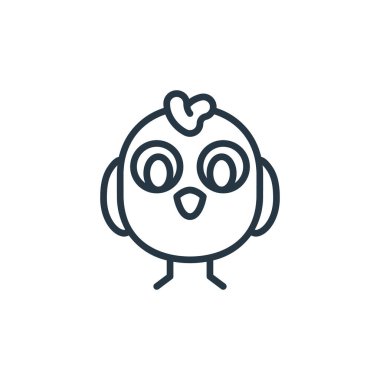 Paskalya Avatarları konseptinden yavru ikon vektörü. Düzenlenebilir piliç vuruşunun ince bir çizgisi. civciv doğrusal işareti web ve mobil uygulamalarda kullanım için, logo, yazdırma ortamı.
