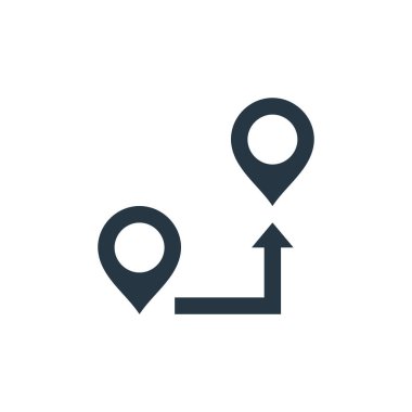 rota simgesi vektörü haritalardan ve navigasyon konseptinden. Düzenlenebilir felcin ince bir çizgisi. ağ ve mobil uygulamalarda kullanmak için rota doğrusal işareti, logo, yazdırma ortamı.